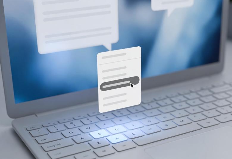 A right click menu floating out of a laptop screen, showing a greyed out option